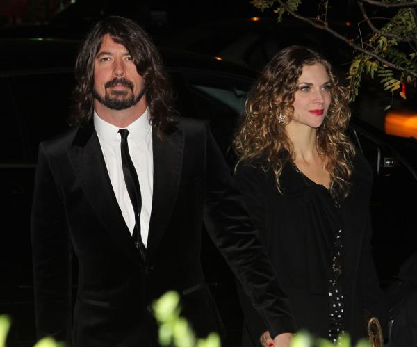 Dave Grohl and wife Jordyn Blum attend Paul McCartney's & Nancy Shevell's party at The Bowery Hotel on October 21, 2011 in New York City.